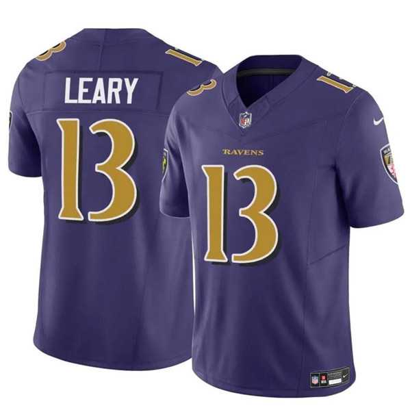 Men & Women & Youth Baltimore Ravens #13 Devin Leary Purple 2023 F.U.S.E. Vapor Limited Football Jersey